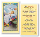 God Send You The Best for Boy Laminated Prayer Card