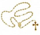 Gold plated Divine Mercy Rosary with Enamel Center
