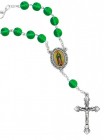 Guadalupe Green Glass Auto Rosary