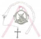 Guardian Angel Crib Medal with Baby Rosary Set - Girl