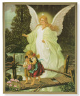 Guardian Angel Over the Bridge Gold Frame Plaque - 2 Sizes