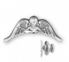 Guardian Angel with Arched Wings Lapel Pin Sterling Silver