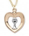 Heart Shaped Pendant with Chalice Centerpiece
