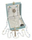 Heirloom Sterling Silver Miraculous Rosary with 10mm Swarovski Crystal Beads