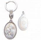 Holy Family Sterling Silver Keyring