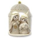 Holy Family Yarn People with Gold Accents
