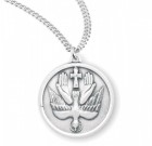 Holy Trinity Round Dove Necklace for Men or Women