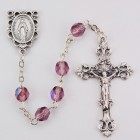 June Lavender Aurora Glass Bead Rosary