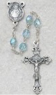 March Birthstone Rosary (Aqua) - Silver Oxidized