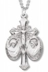 Mary and Joseph Crucifix Pendant - Sterling Silver