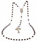 Men's 7mm Garnet Swarovski Rosary with Pardon Crucifix