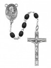 Men's Black Wood Rosary with Sacred Heart Centerpiece