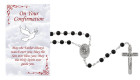 Mens Confirmation Rosary with Prayer Card Set
