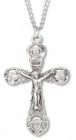 Men's Crucifix Medal with Angel Face Tips