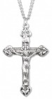 Men's Heart Tip Crucifix Lined Textured Background
