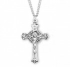 Men's Notch Ring Crucifix Necklace