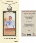 Men's Oval Pope Francis Pewter Pendant w. Prayer Card