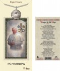 Men's Round Pope Francis Pewter Pendant w. Prayer Card
