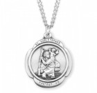 Men's Rounded Cross St. Christopher Necklace