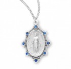 Miraculous Medal with Crystal Stones - Three Colors