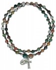 Multi Color Onyx Twisting Rosary Bracelet - 4mm