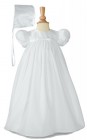 Nylon Tricot Christening Gown with Embroidered Bodice