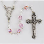 October Birthstone Rosary (Rose) - Silver Oxidized