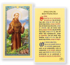 Orcaion A San Francisco Pajaro Laminated Spanish Prayer Card