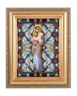 Our Lady of Divine Innocence Gold Frame Stained Glass Effect
