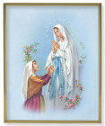 Our Lady of Lourdes 8x10 Gold Trim Plaque