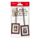 Our Lady of Mount Carmel and Sacred Heart of Jesus Brown Felt Scapular