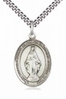 Oval Sterling Silver Miraculous Medal Necklace