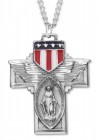 Patriotic Cross Pendant Sterling Silver