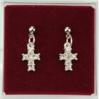 Petite Cross Rhinestone Earrings