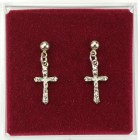 Petite Crucifix Dangle Earrings