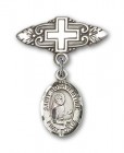 Pin Badge with St. Bonaventure Charm and Badge Pin with Cross
