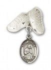 Pin Badge with St. Isaac Jogues Charm and Baby Boots Pin