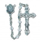 4mm Crystal Swarovski Bead Rosary in Sterling Silver
