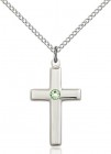 Youth Simple Cross Pendant with Birthstone Options