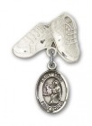 Pin Badge with St. Luke the Apostle Charm and Baby Boots Pin