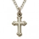 Sterling Silver Budded Cross Baby Necklace  