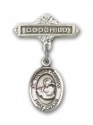 Pin Badge with St. Thomas Aquinas Charm and Godchild Badge Pin