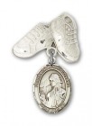 Pin Badge with St. Finnian of Clonard Charm and Baby Boots Pin