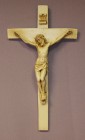 Crucifix in lightly antiqued alabaster 9 1/2