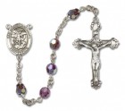 San Miguel the Archangel Sterling Silver Heirloom Rosary Fancy Crucifix