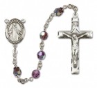 Our Lady of Peace Sterling Silver Heirloom Rosary Squared Crucifix