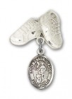 Pin Badge with St. Peter Nolasco Charm and Baby Boots Pin