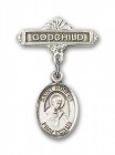Pin Badge with St. Robert Bellarmine Charm and Godchild Badge Pin