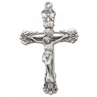 Floral Tip Sterling Silver Rosary Crucifix