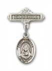Pin Badge with St. Rebecca Charm and Godchild Badge Pin
